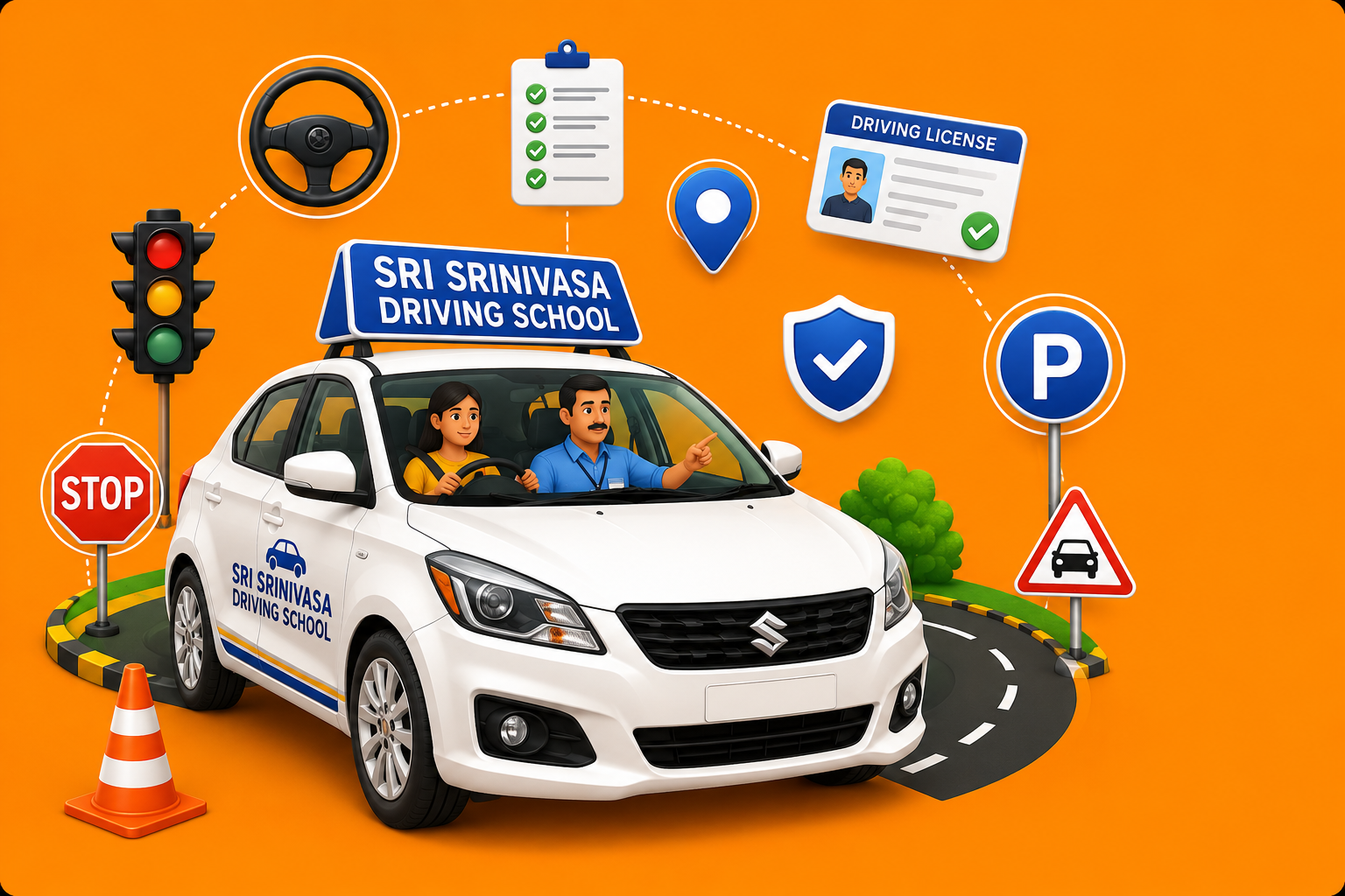 Why choose Sri Srinivasa Driving School illustration